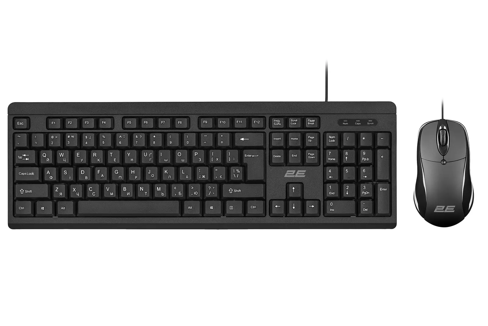 კლავიატურა-მაუსი 2E Combo keyboard and mouse MK401 USB-A, EN/UK, black