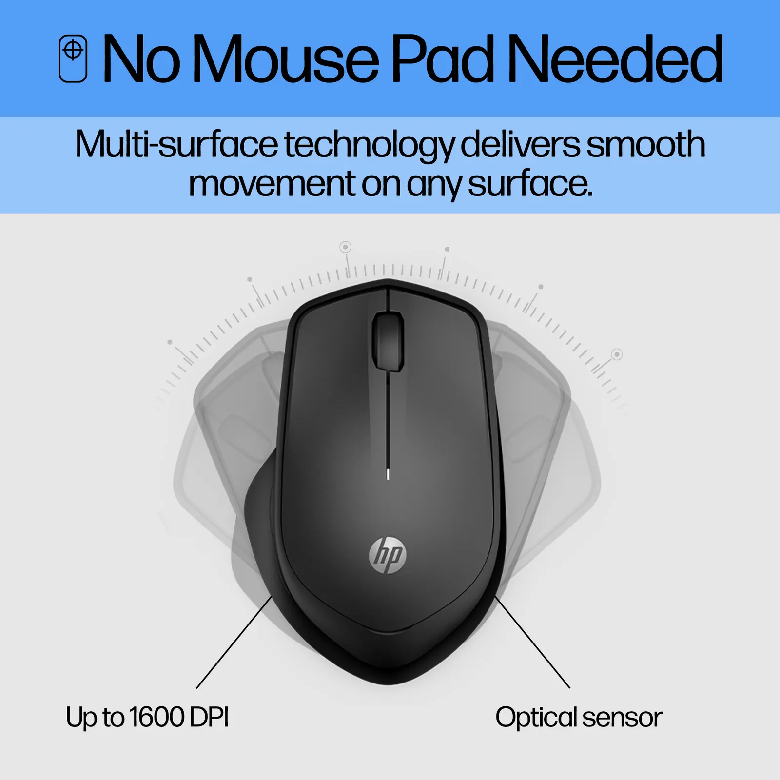 მაუსი HP 280 Silent Wireless Black