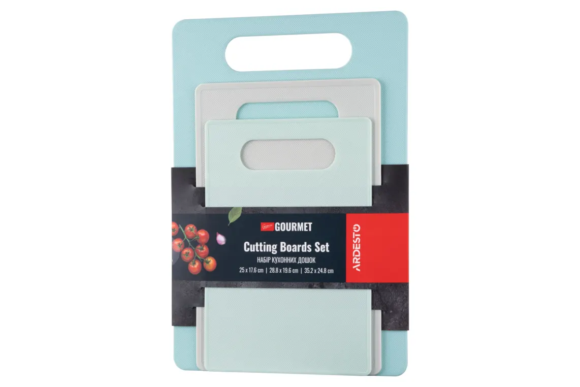 საჭრელი დაფა Ardesto Cutting board set Gemini Gourmet, 3pcs, 25x17.6cm, 28.8x19.6cm, 35.2x24.8cm, plastic
