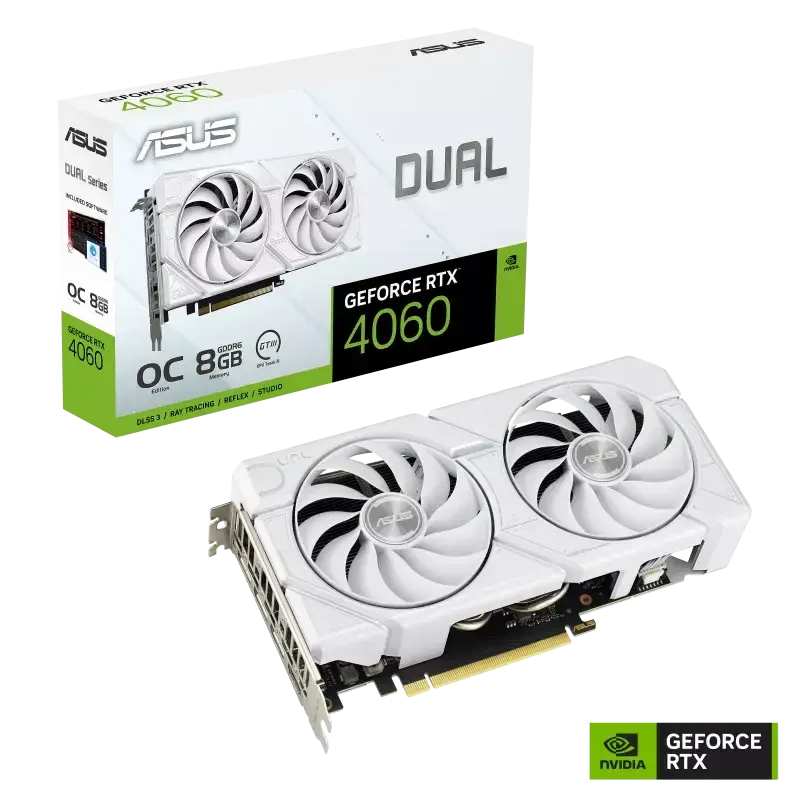 ASUS Dual GeForce RTX™ 4060 EVO White OC Edition 8GB GDDR6