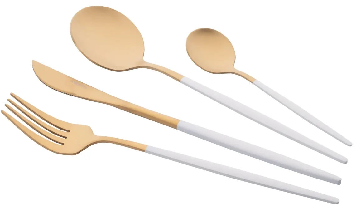 Cutlery set ARDESTO Gemini Lecco, 4pcs, stainless steel, golden-white