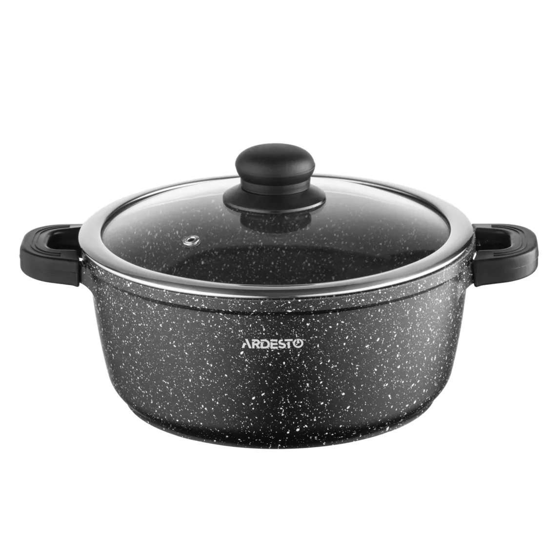 Casserole with glass lid ARDESTO Gemini Anzio, 3.1l, aluminium, black