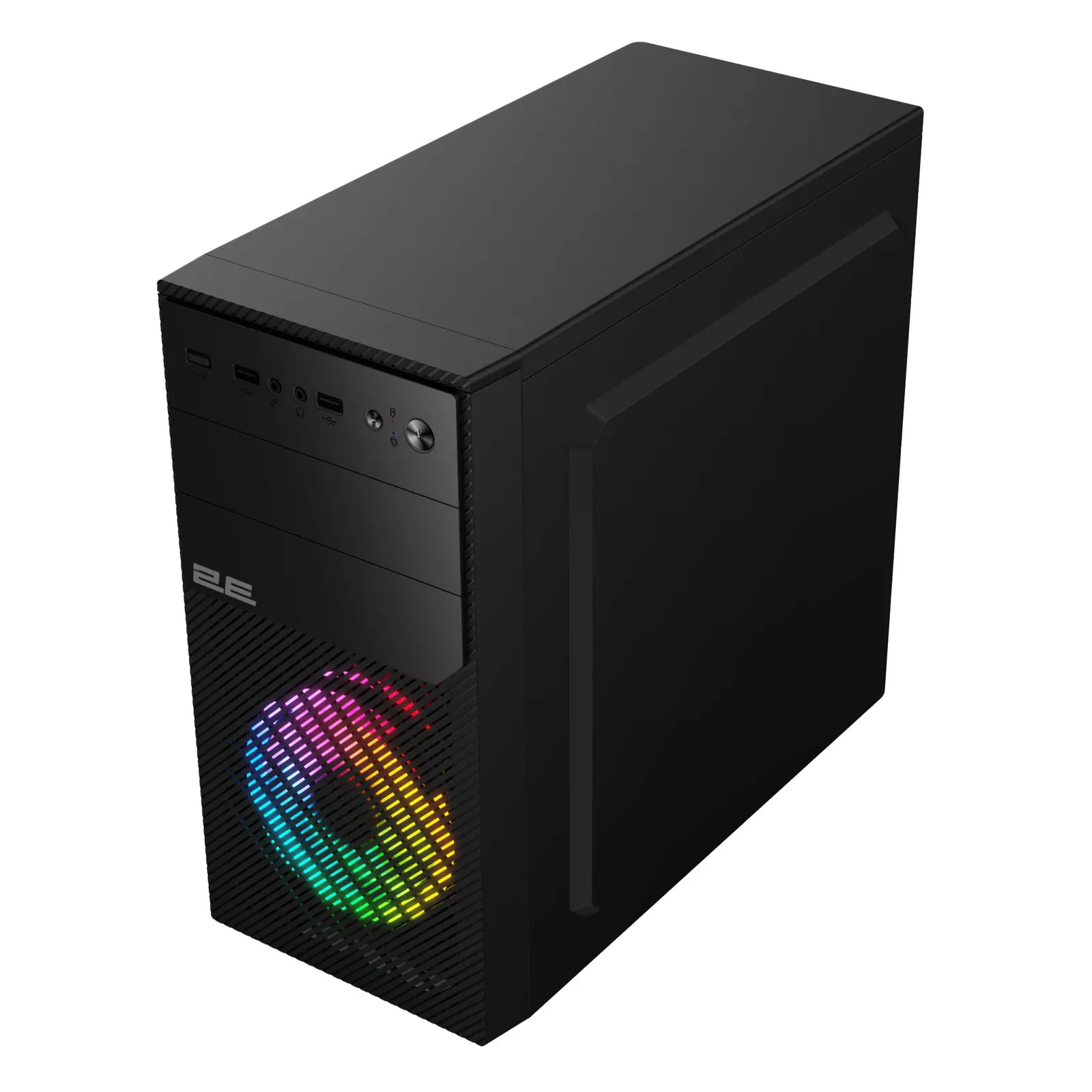 ქეისი 2E Computer case BASIS (RD850) MiniT, Micro ATX,Mini ITX,2xUSB2.0,1xUSB3.0,1x120mm ARGB,acrylic,(side panel), without PSU, black
