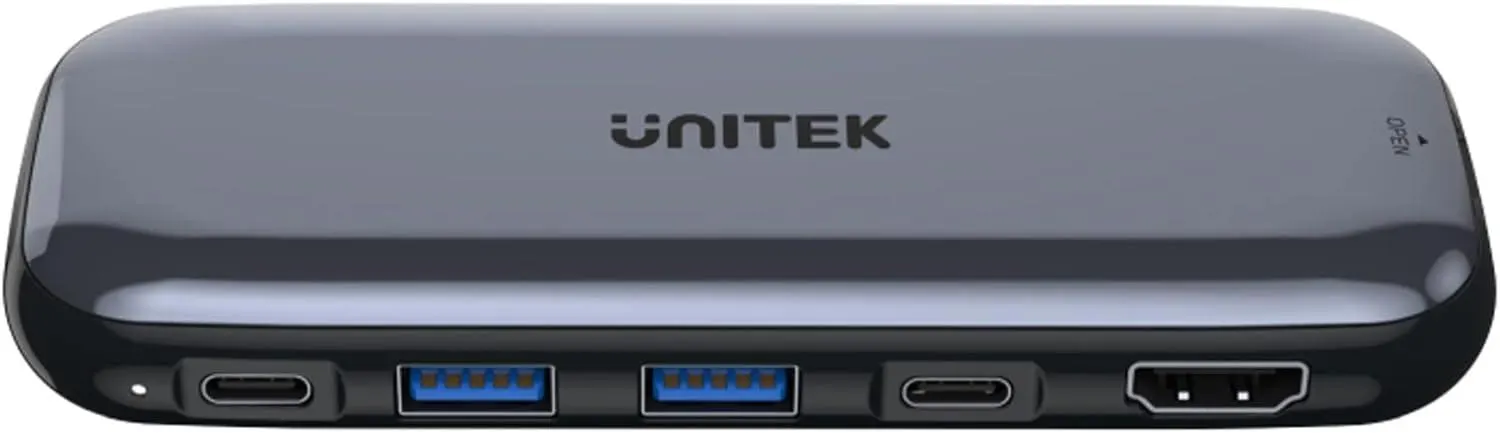 D1046A, UNITEK,6-in-1 USB-C 10Gbps Hub with M.2 SSD Enclosure 2*USB-A+USB-C 10Gbps+PD100W+HDMI 4K60Hz+M.2 PCIe/NVMe SSD