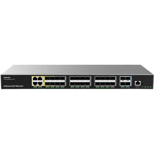 სვიჩი Grandstream GWN7831, Layer 3 Managed Network Switch, 24x SFP, 4x SFP+, 4x GbE combo, optional redundant PSU