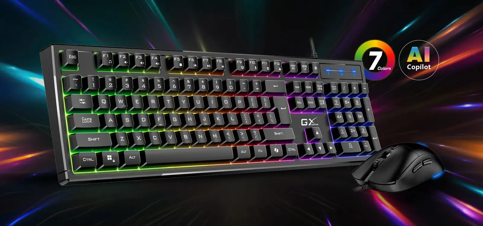 კლავიატურა Genius, Scorpion KM-GX6, AI Copilot Key, Keyboard + Mouse, Black
