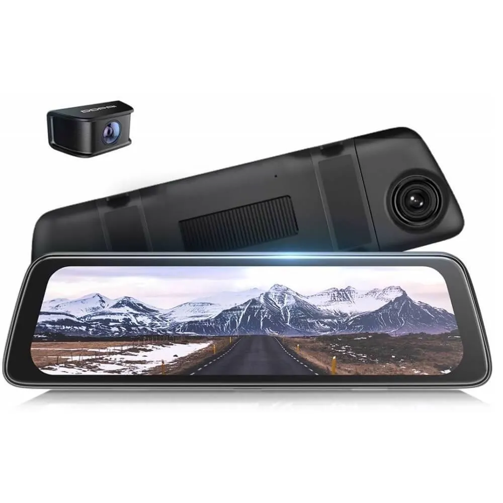 მანქანის ვიდეო რეგისტრატორი DDPAI Mola E3, 130° WIFI, 9.35" Full Touch Screen Streaming Rear View Mirror, Car Video Recorder, Black