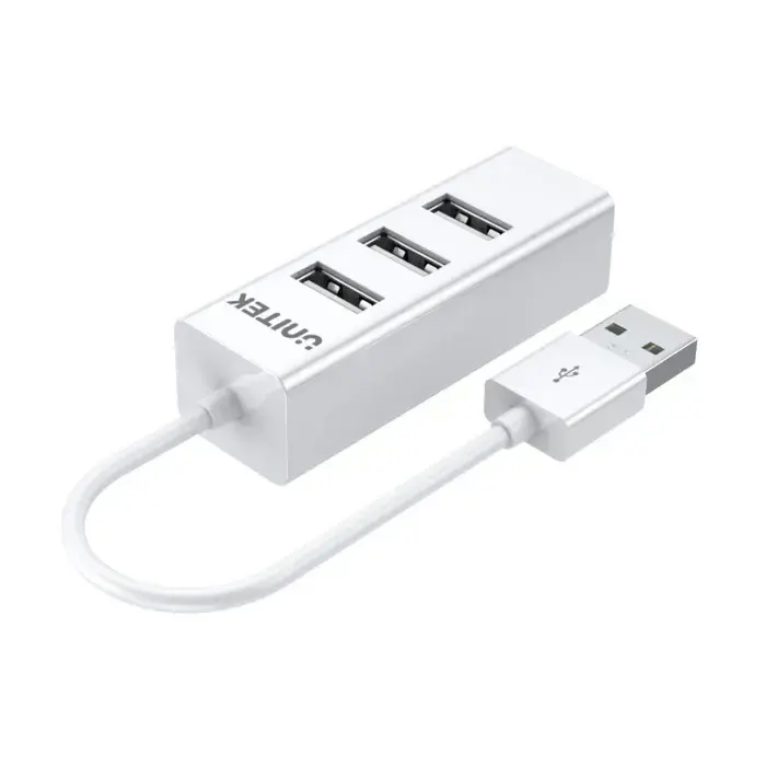 USB ჰაბი Y-2146, UNITEK USB2.0 4-Port Hub (0.11M Cable), White