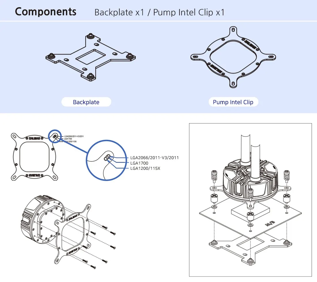 კომპიუტერის აქსესუარი Zalman LGA1700 Mounting Kit