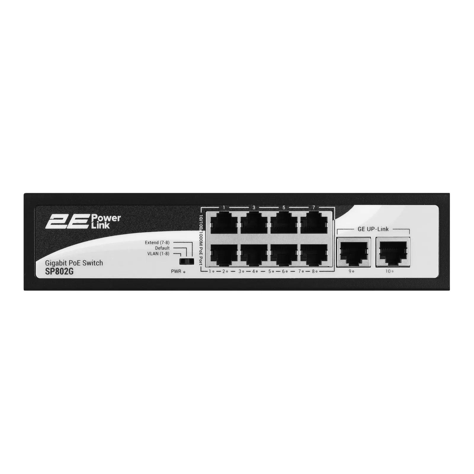 სვიჩი 2E PowerLink Switch SP802G 10xGE (8xPoE, 2xUplink), 120W, Unmanaged