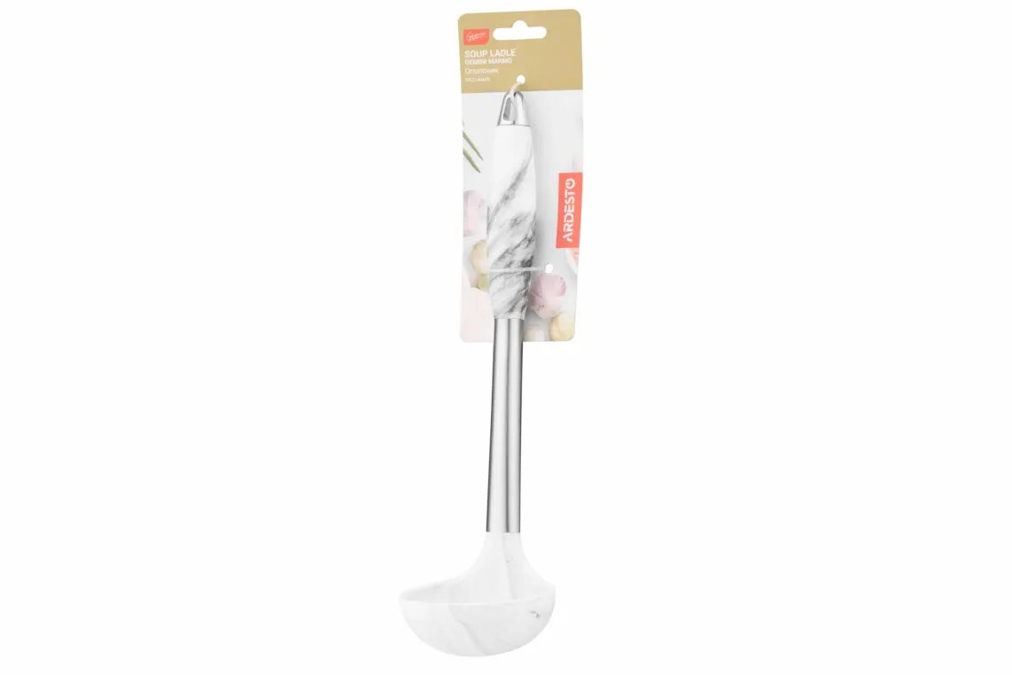 ჩამჩა Ardesto Ladle Gemini Marmo, 30cm, silicone, stainless steel