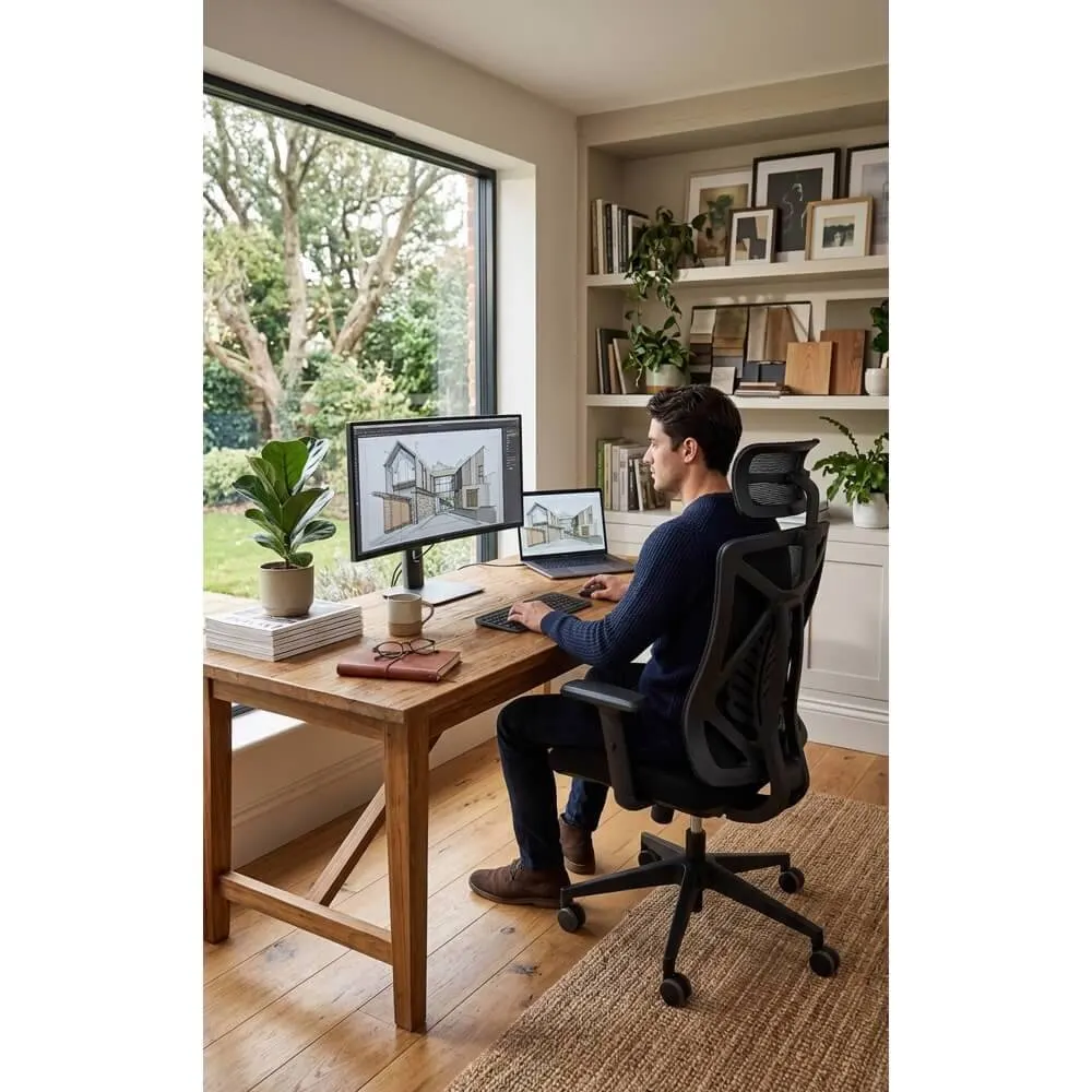 საოფისე სავარძელი ALLX MS-1225, Office Chair, Black