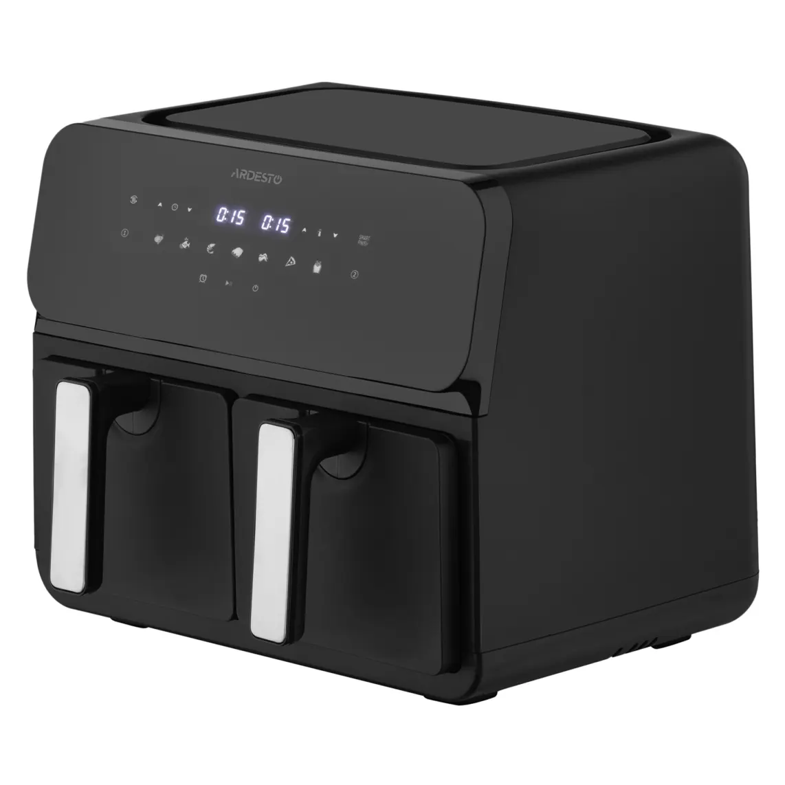 აეროგრილი ARDESTO Air fryer 1700W, bowl-2*4.5L, touch control, 7 auto programs, plastic, black