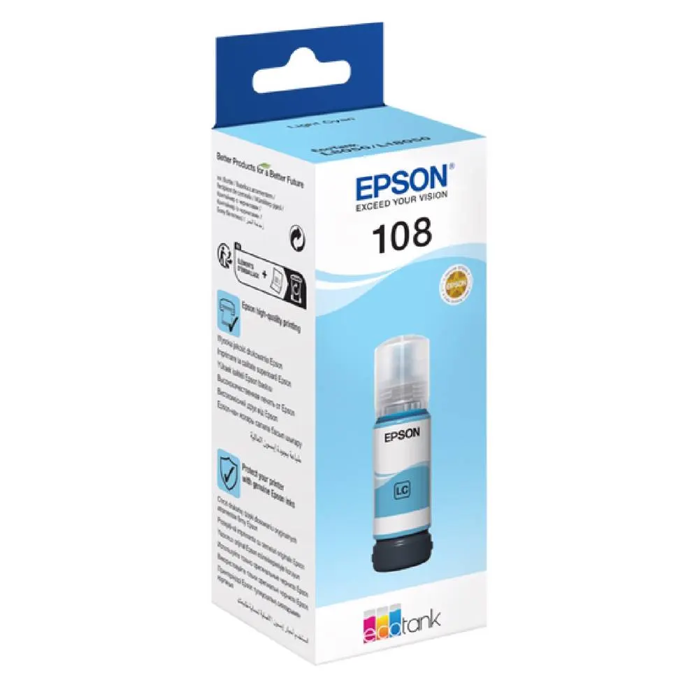 Epson კარტრიჯის მელანი 108 ECOTANK LIGHT CYAN INK BOTTLE C13T09C54A