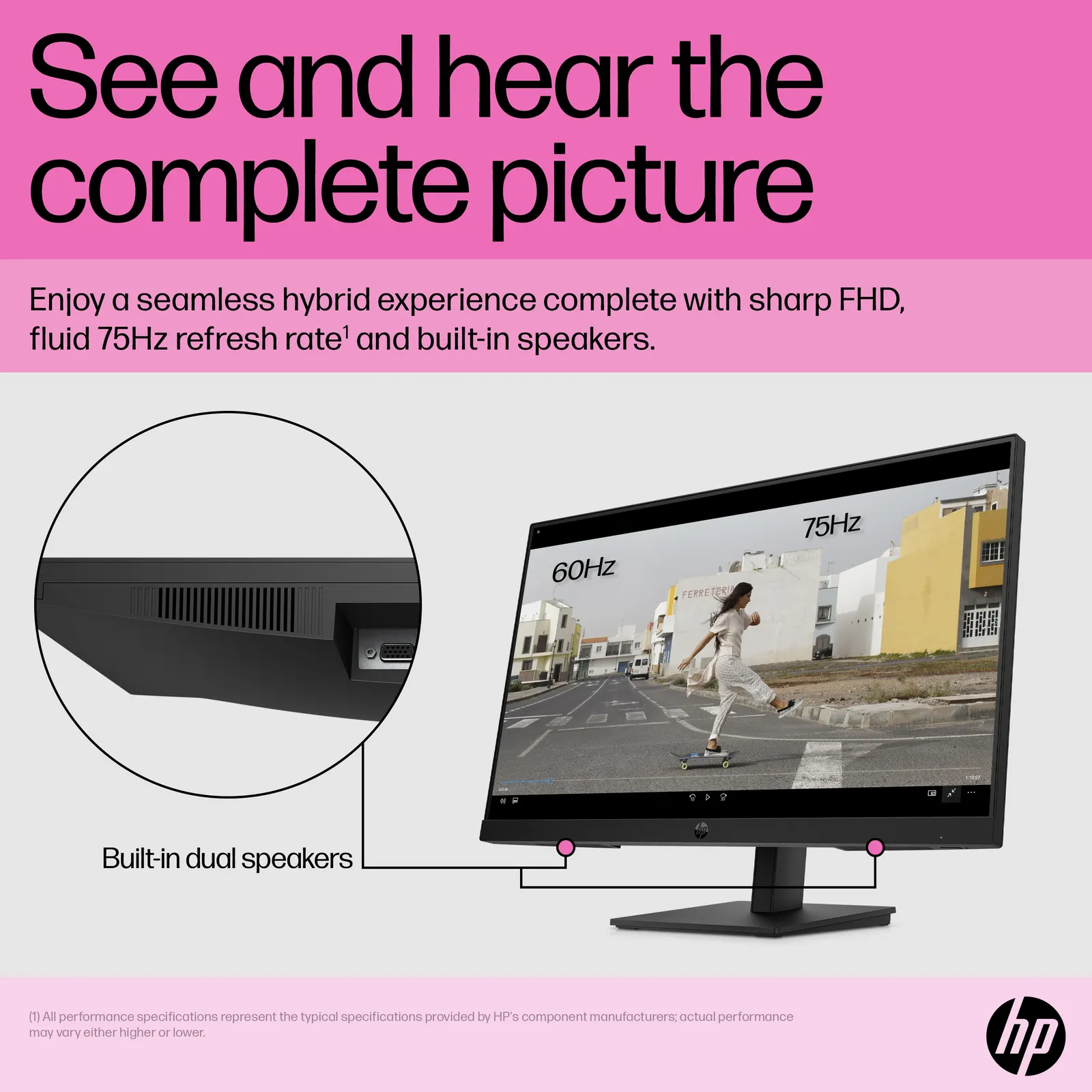 მონიტორი HP P24h G5 23.8" IPS FHD Black