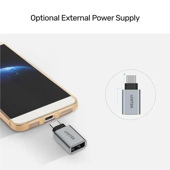Y-A025CGY ,UNITEK, USB3.1 Type-C to USB-A Adapter OTG