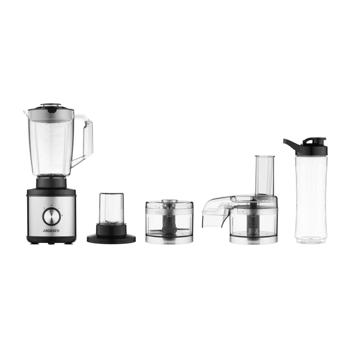ბლენდერი ARDESTO Multifunctional blender , 400W, 5in1, bowl-1000ml, silver-black