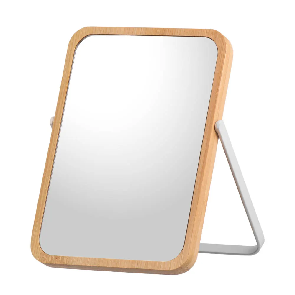 Foldable mirror Ardesto, 17.5x12.2x1.1cm, glass, bamboo, metal, plastic, white