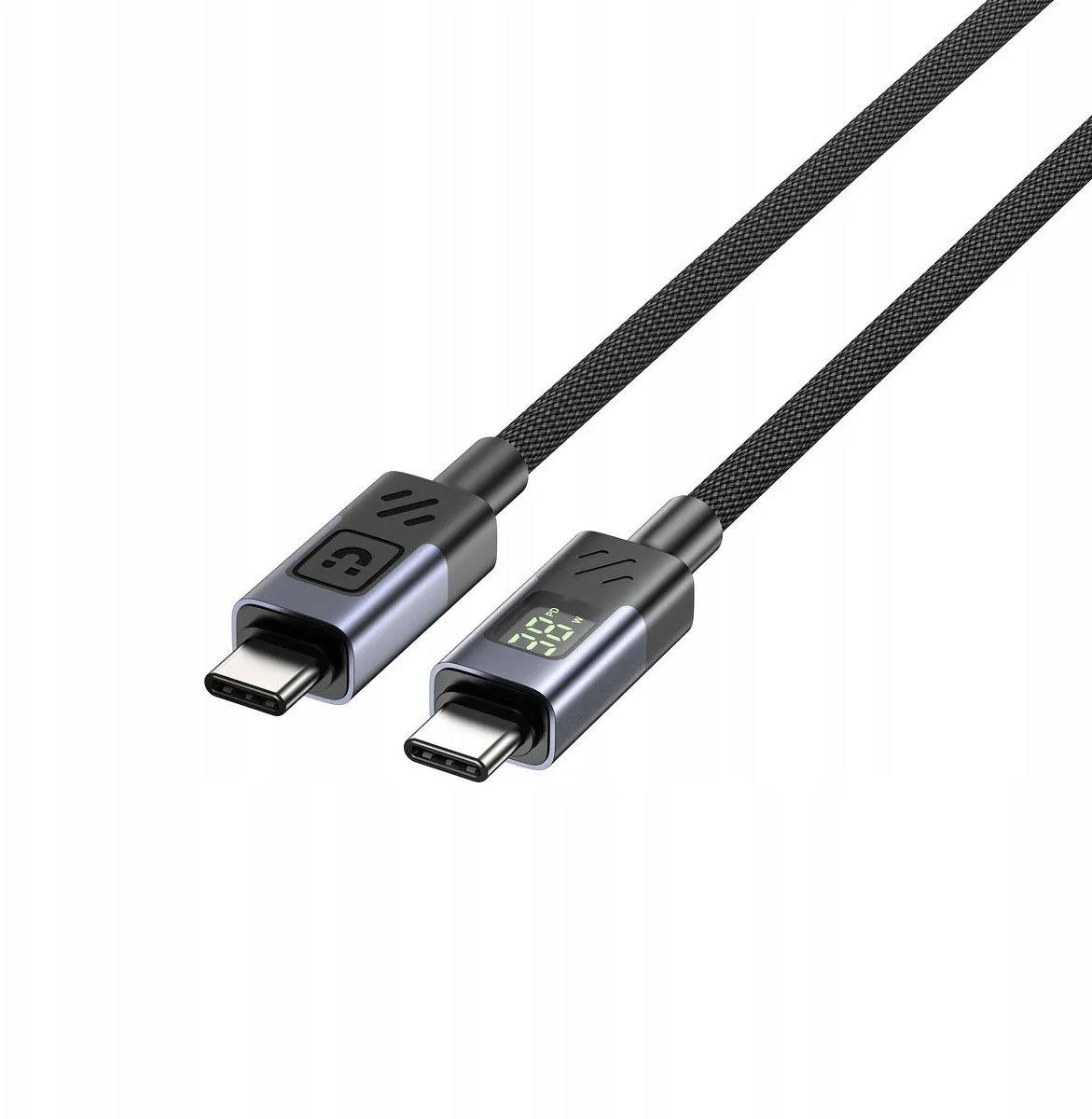 C14158ABK01-1M, UNITEK, BLACK 2M USB-C PD 60w charging cable with LED Display