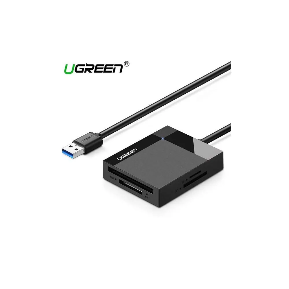 ბარათის წამკითხველი UGREEN CR125 (30333), USB 3.0 All In One Card Reader, 0.5m, Black
