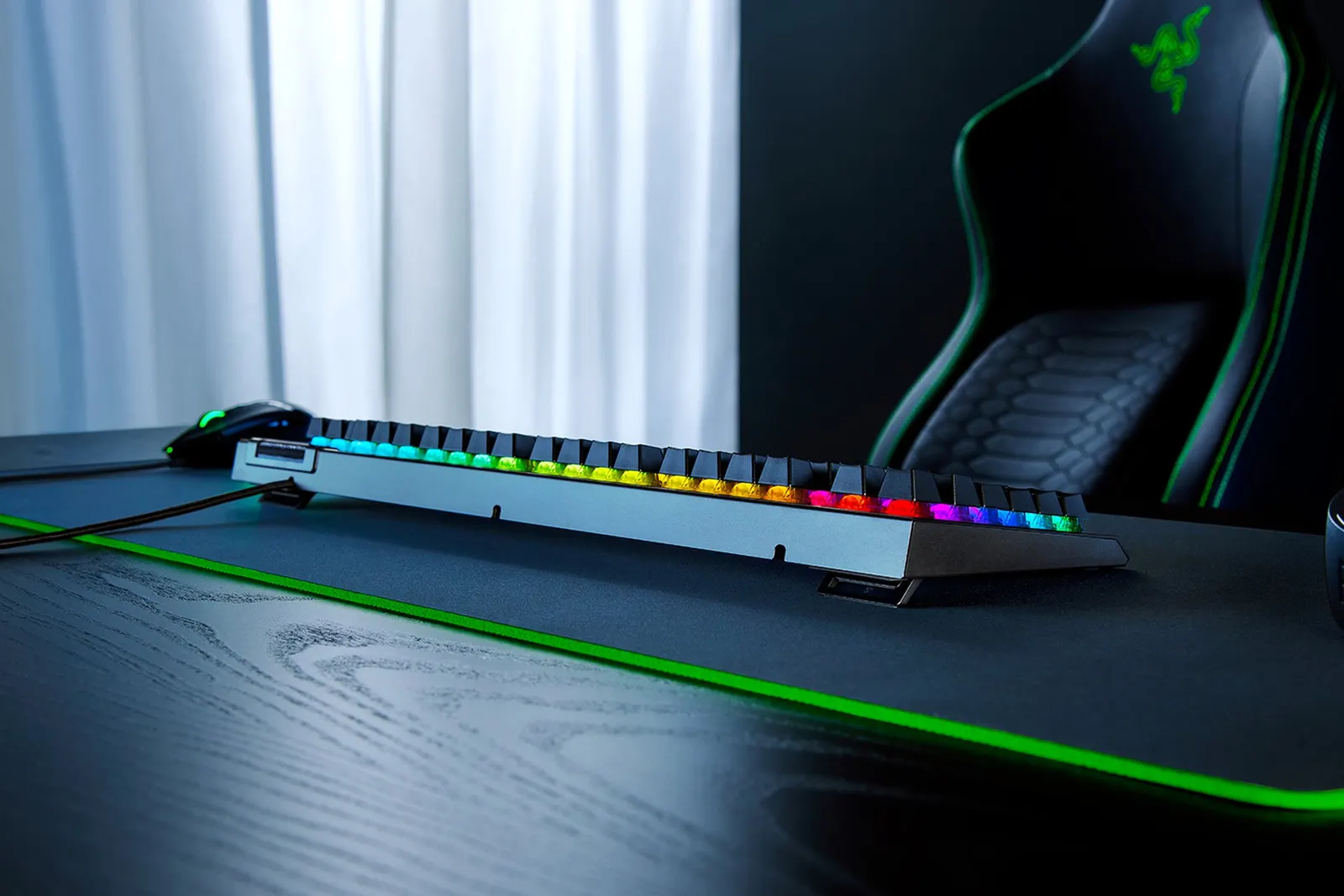 კლავიატურა Razer Keyboard mechanical BlackWidow V4 X, 110key, Green Switch, USB-A, EN, RGB, black