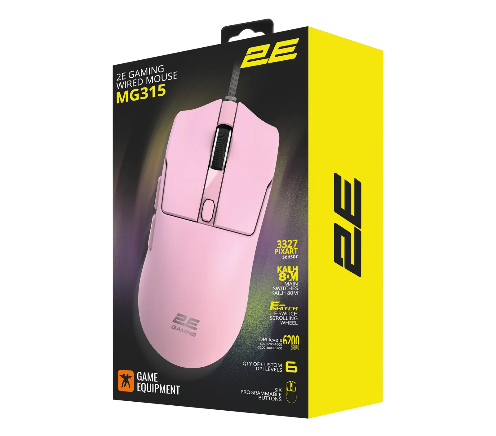 2E GAMING Mouse MG315, USB-A, pink