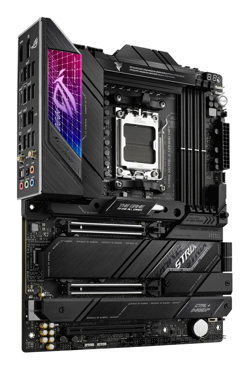 ASUS Motherboard ROG STRIX X670E-E GAMING WIFI sAM5 X670 4xDDR5 M.2 HDMI DP WiFi BT ATX