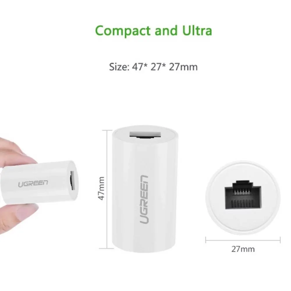 LAN გადასაბმელი UGREEN NW116 (20391), Anti Thunder Rj45 Ethernet Connector, White