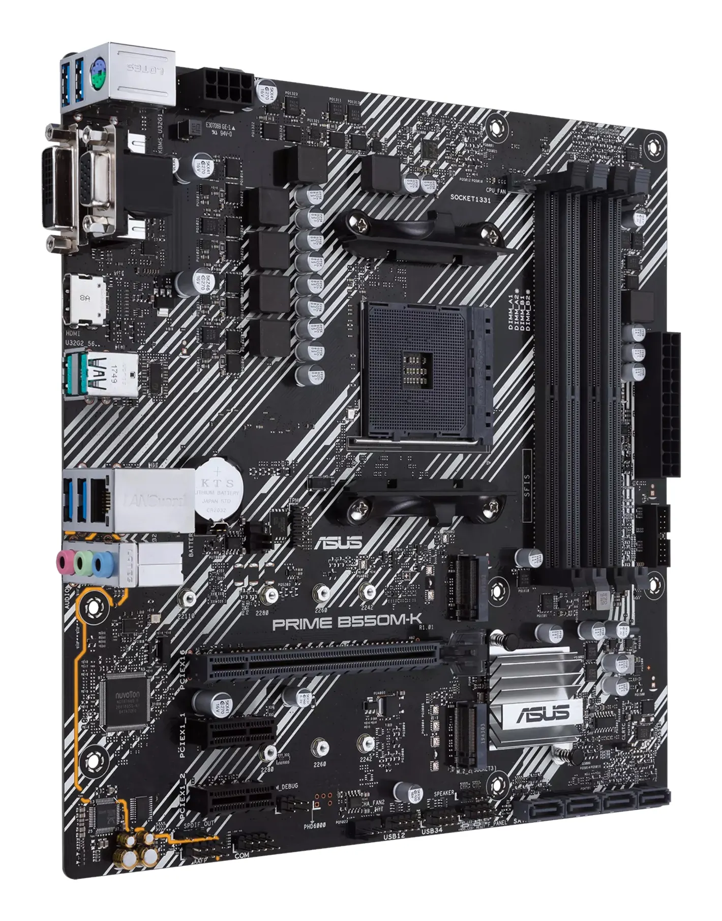 ASUS Motherboard PRIME B550M-K sAM4 B550 4xDDR4 M.2 HDMI DVI D-Sub mATX