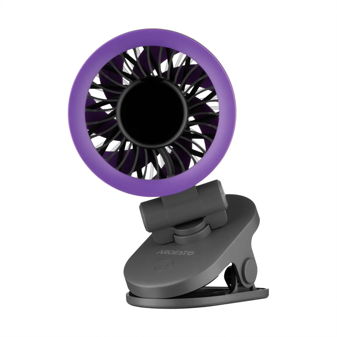 ARDESTO Desktop fan OneBreeze FT-M83GR desktop/wall-mounted, clothespin, 9cm, display, rechargeable, USB-A Type-C, gray