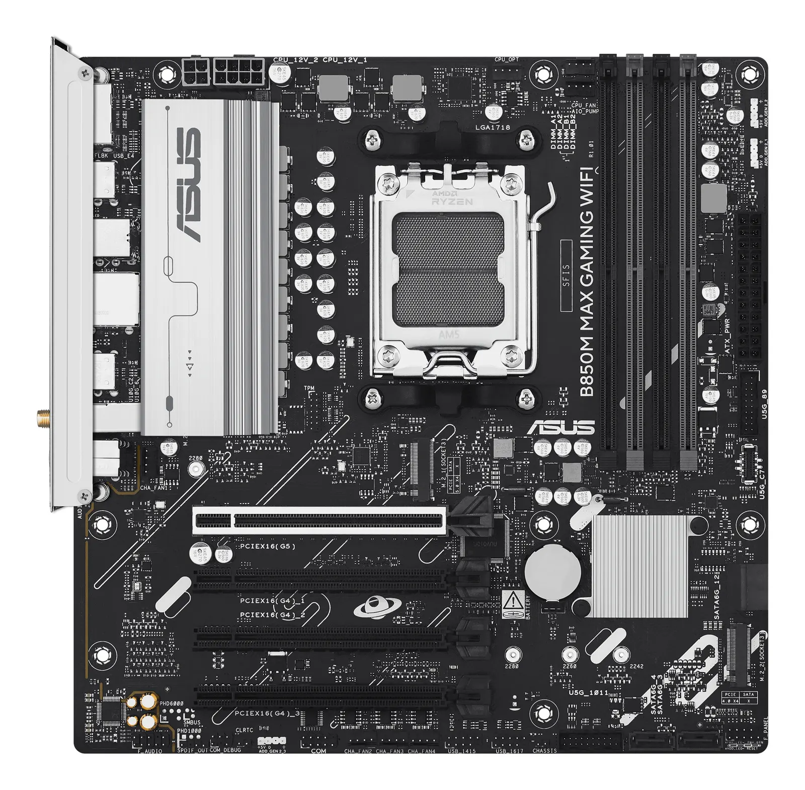 დედაპლატა ASUS Motherboard B850M MAX GAMING WIFI sAM5 B850 4xDDR5 M.2 HDMI DP WiFi BT mATX