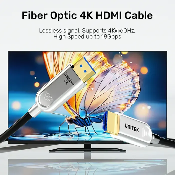 HDMI კაბელი C11092ASL01-15M, UNITEK, HDMI2.0 Active Optical Male to Male Cable 15M,.