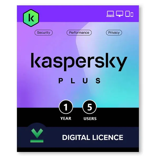 პროგრამული უზრუნველყოფა Kaspersky Plus Caucasus Edition. 5-Device 1 year Base Download Pack (Total Security)