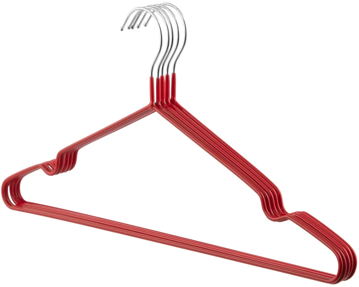 საკიდი ARDESTO Hanger set 40.5cm, 5pcs, metal, PVC, red