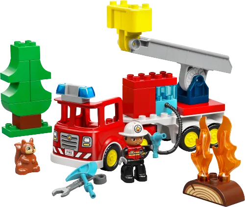კონსტრუქტორი LEGO DUPLO Town Fire Truck with Hose and Firefighter 10473