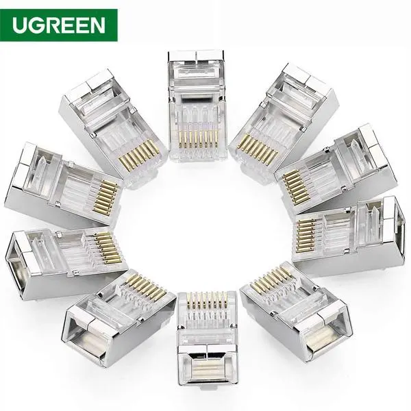 NW111 UGREEN (50248) Cat 6 Shielded Crystal Head 100 Pack (23 AWG)