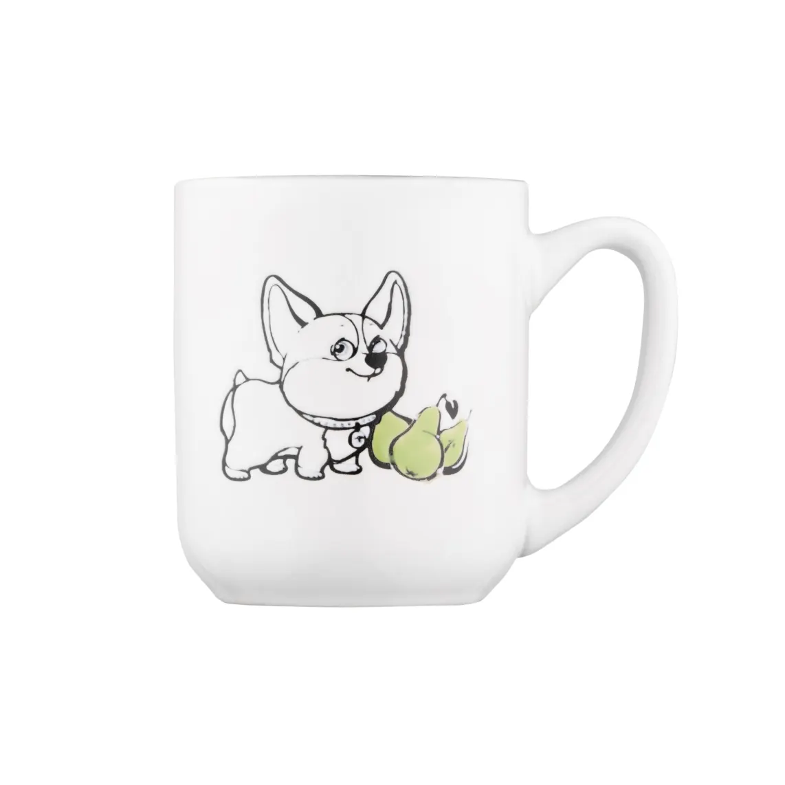 კათხა Mug ARDESTO Corgi, 380ml, ceramic, white-gray