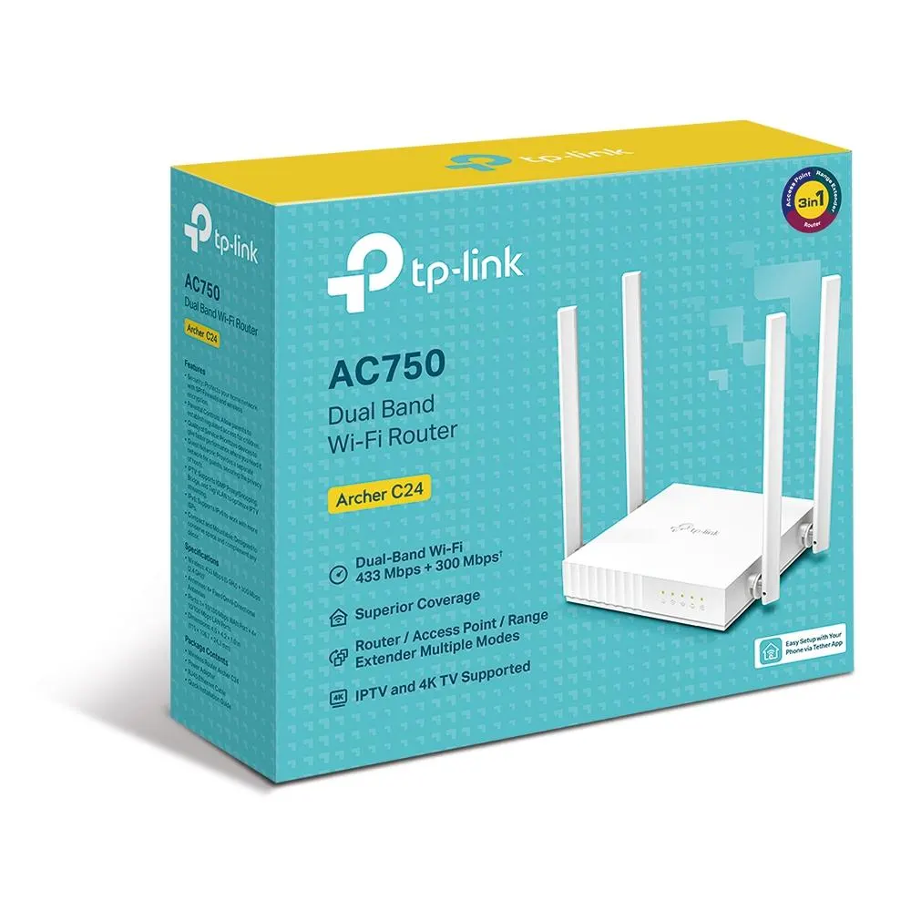 TP-Link, Archer C24 AC750 Wireless Dual Band Router