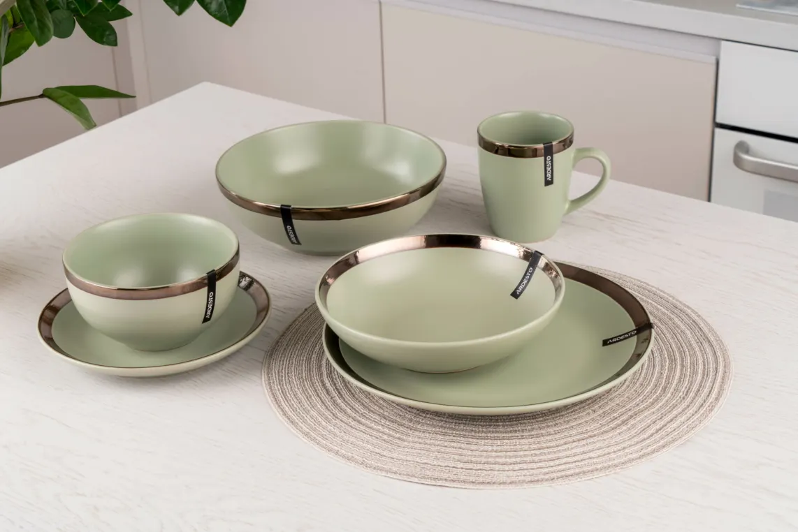 ჯამი Ardesto Bowl Liguria Green bay, 22cm, ceramics, green