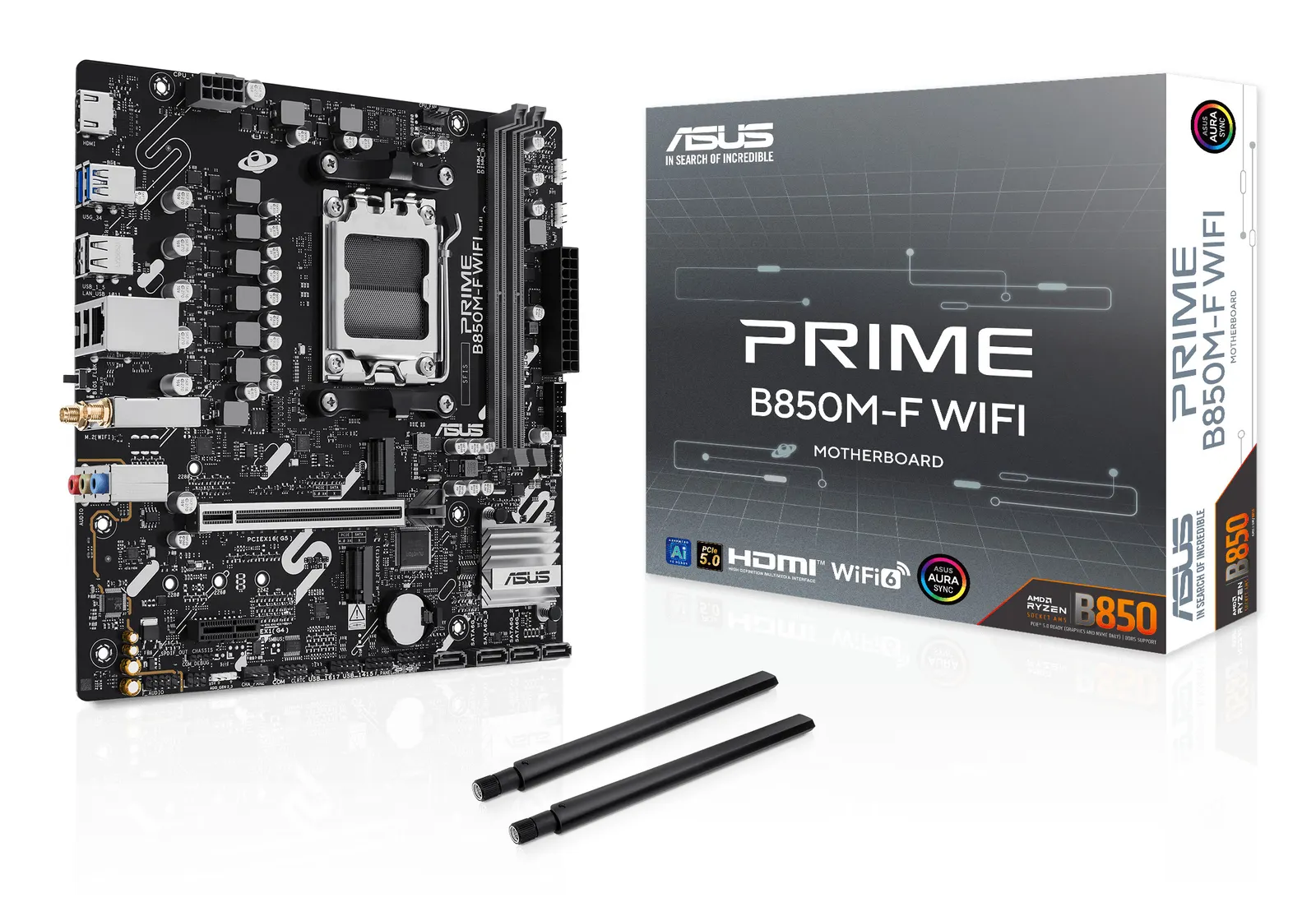 დედაპლატა ASUS Motherboard PRIME B850M-F WIFI sAM5 B850 2xDDR5 M.2 HDMI Wi-Fi BT mATX