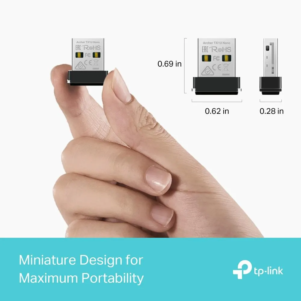 TP-Link, Archer TX1U Nano, USB Adapter, AX300 Nano Wi-Fi 6