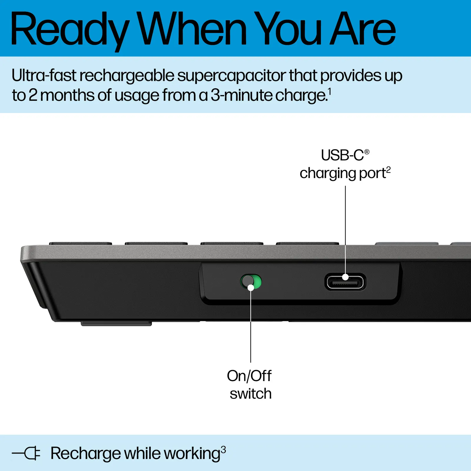 HP 720 Multi-Device Rechargeable Wireless Keyboard RUSS