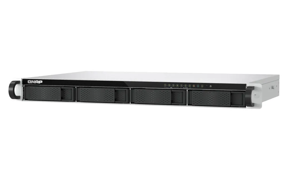1U 4-bay 3.5" SATA + 3 x E1.S/PCIe M.2 2280 short depth 12" rackmount NAS, Intel Atom x7405C quad-core, 8GB RAM SODIMM DDR5 (1 x DDR5 SODIMM slots