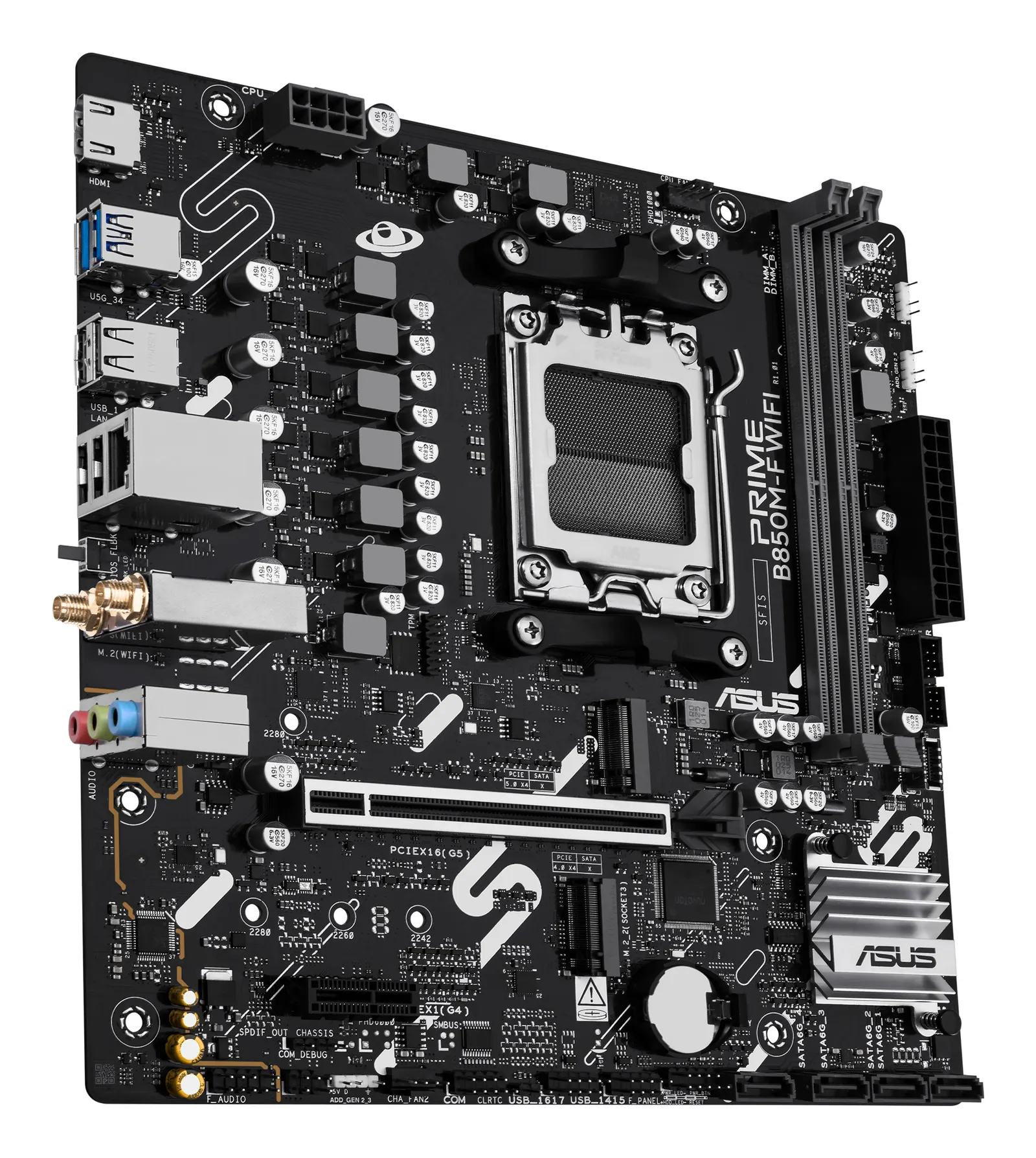 დედაპლატა ASUS Motherboard PRIME B850M-F WIFI sAM5 B850 2xDDR5 M.2 HDMI Wi-Fi BT mATX