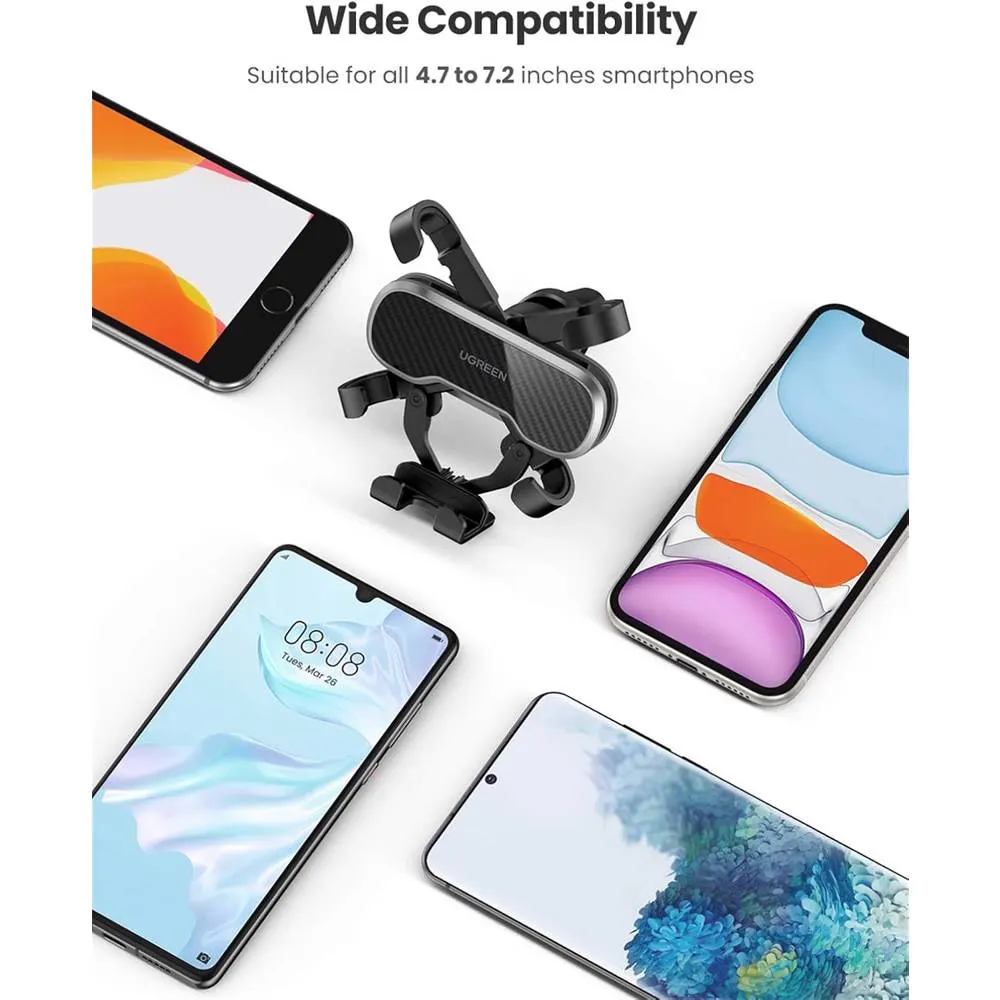მობილურის დამჭერი UGREEN LP228 (80539), Gravity Phone Holder For Car, Black