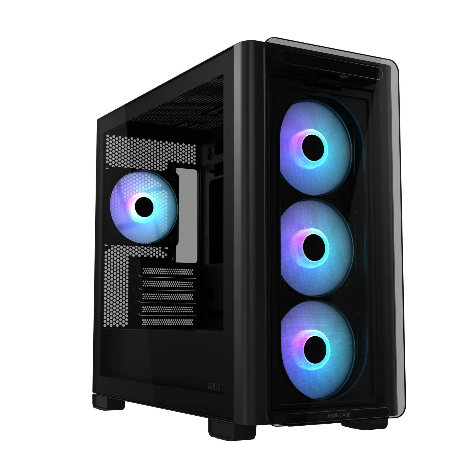 ASUS A23 PLUS TG ARGB – Micro Tower | mATX/Mini-ITX | TG | 4×120mm ARGB Fans | GPU 380mm | CPU Cooler 165mm | 360mm Radiator | Black