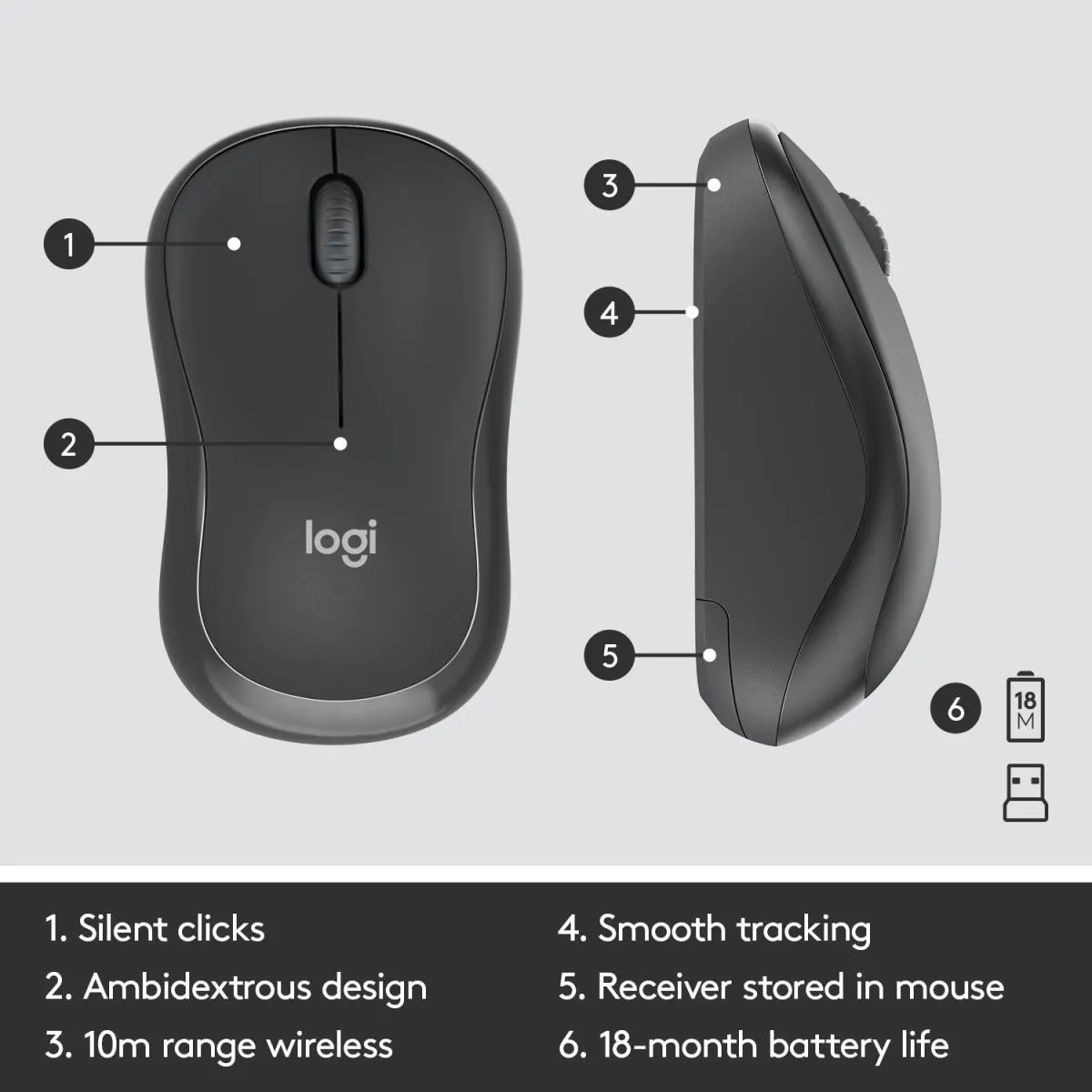 logitech, MK295, Keyboard + Mouse (EN) (Combo) Black