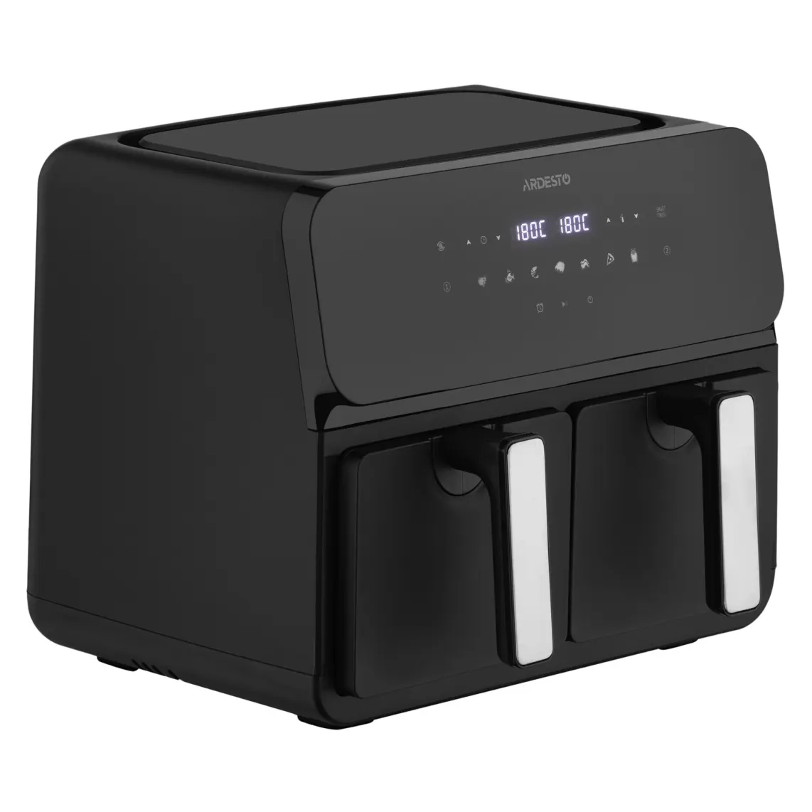 აეროგრილი ARDESTO Air fryer 1700W, bowl-2*4.5L, touch control, 7 auto programs, plastic, black