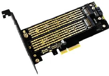 Kingda, KDSATAPCIE0101 M.2 PCIE Adapter for PCIE NVMe SSD ,with sata, 2 X m2 + 1 X SATA