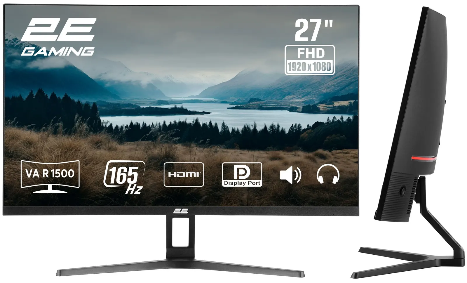 მონიტორი 2E Monitor GAMING 27" R2723BV HDMI, DP, VA, 165Hz, 6ms, CURVED, FreeSync